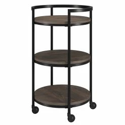Top 10 🛒 Henn&Hart 21" Alder Brown Metal Bar Cart 🥰 -Guest Chairs Sales 2508749 3 L
