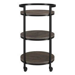 Top 10 🛒 Henn&Hart 21" Alder Brown Metal Bar Cart 🥰 -Guest Chairs Sales 2508749 4 L