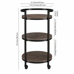 Top 10 🛒 Henn&Hart 21" Alder Brown Metal Bar Cart 🥰 -Guest Chairs Sales 2508749 8 L