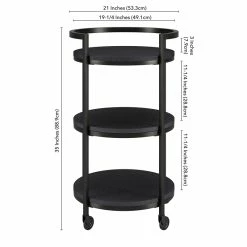 Best deal 😍 Henn&Hart 21" Black Grain Metal Bar Cart 💯 -Guest Chairs Sales 2508751 5 L