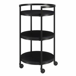 Best deal 😍 Henn&Hart 21" Black Grain Metal Bar Cart 💯 -Guest Chairs Sales 2508751 6 L