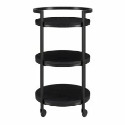 Best deal 😍 Henn&Hart 21" Black Grain Metal Bar Cart 💯 -Guest Chairs Sales 2508751 7 L