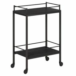 Best Pirce โ๏ธ Henn&Hart 23" Black Grain Metal Bar Cart โญ