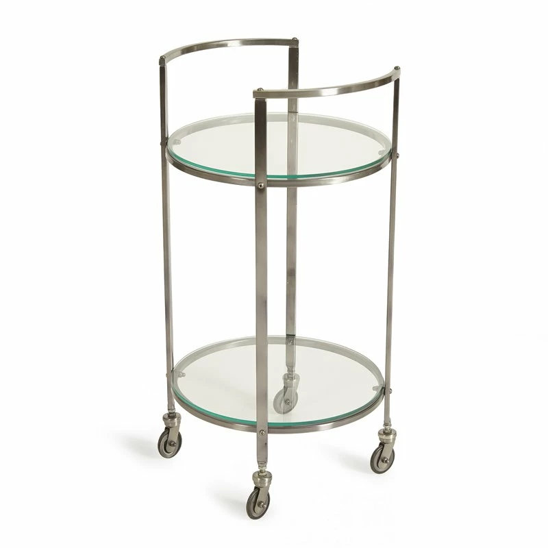 New π Napa Home & Garden Fletcher Stainless Steel And Glass Bar Cart In Dark Gray 𧨠5 New π Napa Home & Garden Fletcher Stainless Steel And Glass Bar Cart In Dark Gray 𧨠- Image 5
