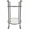 New 🔔 Napa Home & Garden Fletcher Stainless Steel And Glass Bar Cart In Dark Gray 🧨