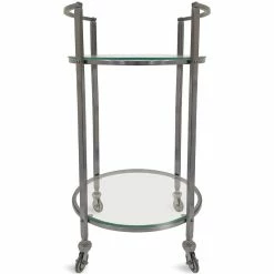 New 🔔 Napa Home & Garden Fletcher Stainless Steel And Glass Bar Cart In Dark Gray 🧨