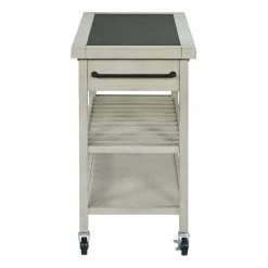 Best Pirce 🧨 OSP Home Furnishings Bridgeford Engineered Wood Kitchen Island In Antique White 👏 -Guest Chairs Sales 2509722 5 L