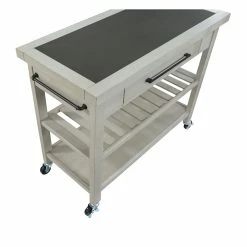 Best Pirce 🧨 OSP Home Furnishings Bridgeford Engineered Wood Kitchen Island In Antique White 👏 -Guest Chairs Sales 2509722 8 L