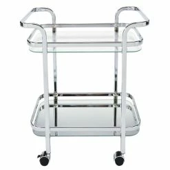Budget ๐ WHI Zedd 2-Tier Contemporary Metal/Glass Functional Bar Cart In Chrome ๐ 9 Budget ๐ WHI Zedd 2-Tier Contemporary Metal/Glass Functional Bar Cart In Chrome ๐ -Guest Chairs Sales 2513868 2 L