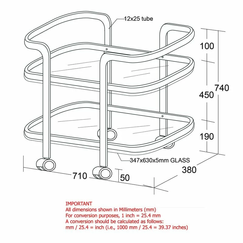 Budget ๐ WHI Zedd 2-Tier Contemporary Metal/Glass Functional Bar Cart In Chrome ๐ 7 Budget ๐ WHI Zedd 2-Tier Contemporary Metal/Glass Functional Bar Cart In Chrome ๐ - Image 7