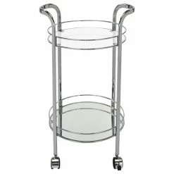 Hot Sale π WHI Neema 2-Tier Contemporary Metal/Glass Bar Cart With Sturdy Castors In Chrome 𧨠10 Hot Sale π WHI Neema 2-Tier Contemporary Metal/Glass Bar Cart With Sturdy Castors In Chrome 𧨠-Guest Chairs Sales 2513869 2 L