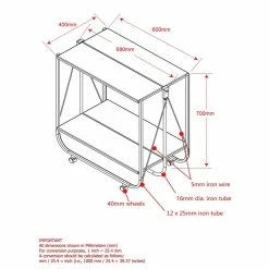 Budget ✨ WHI Sumi 2-Tier Contemporary Metal Folding Bar Cart In White/Chrome 🛒 -Guest Chairs Sales 2514006 7 L