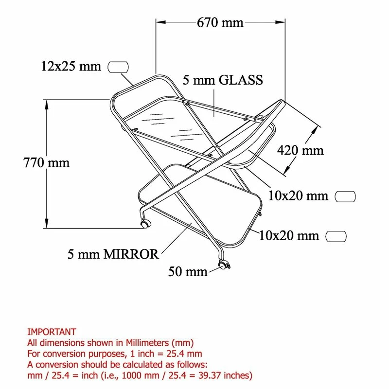 Cheapest 𧨠WHI Oriso 2-Tier Contemporary Metal/Glass Bar Cart In Chrome/Clear β 8 Cheapest 𧨠WHI Oriso 2-Tier Contemporary Metal/Glass Bar Cart In Chrome/Clear β - Image 8