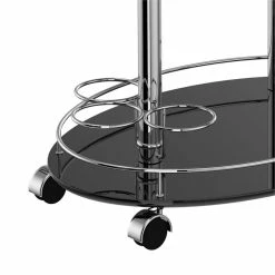 Flash Sale 👏 WHI Inka Metal/MDF 2-Tier Bar Cart In Glossy Black Paint/Chrome ⌛ -Guest Chairs Sales 2514009 5 L