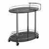 Flash Sale 👏 WHI Inka Metal/MDF 2-Tier Bar Cart In Glossy Black Paint/Chrome ⌛