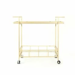 Outlet π Noble House Ambrose Indoor Iron And Glass Bar Cart In Gold Finish π₯ 12 Outlet π Noble House Ambrose Indoor Iron And Glass Bar Cart In Gold Finish π₯ -Guest Chairs Sales 2525197 2 L