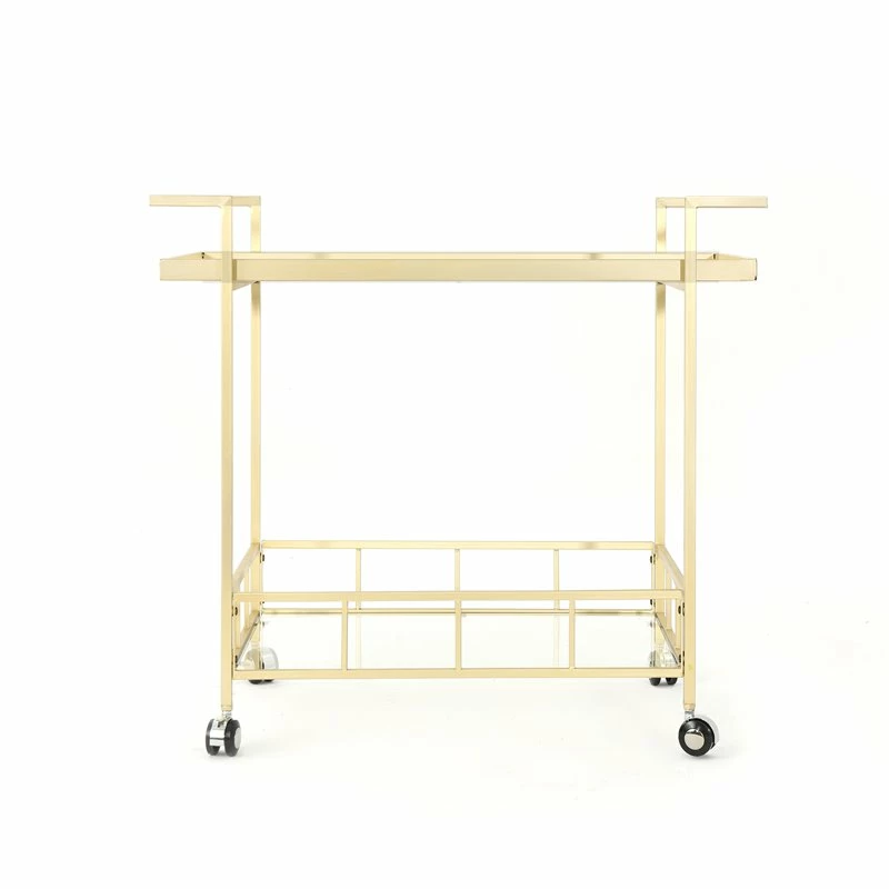 Outlet π Noble House Ambrose Indoor Iron And Glass Bar Cart In Gold Finish π₯ 3 Outlet π Noble House Ambrose Indoor Iron And Glass Bar Cart In Gold Finish π₯ - Image 3
