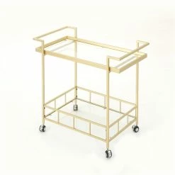 Outlet π Noble House Ambrose Indoor Iron And Glass Bar Cart In Gold Finish π₯ 14 Outlet π Noble House Ambrose Indoor Iron And Glass Bar Cart In Gold Finish π₯ -Guest Chairs Sales 2525197 4 L