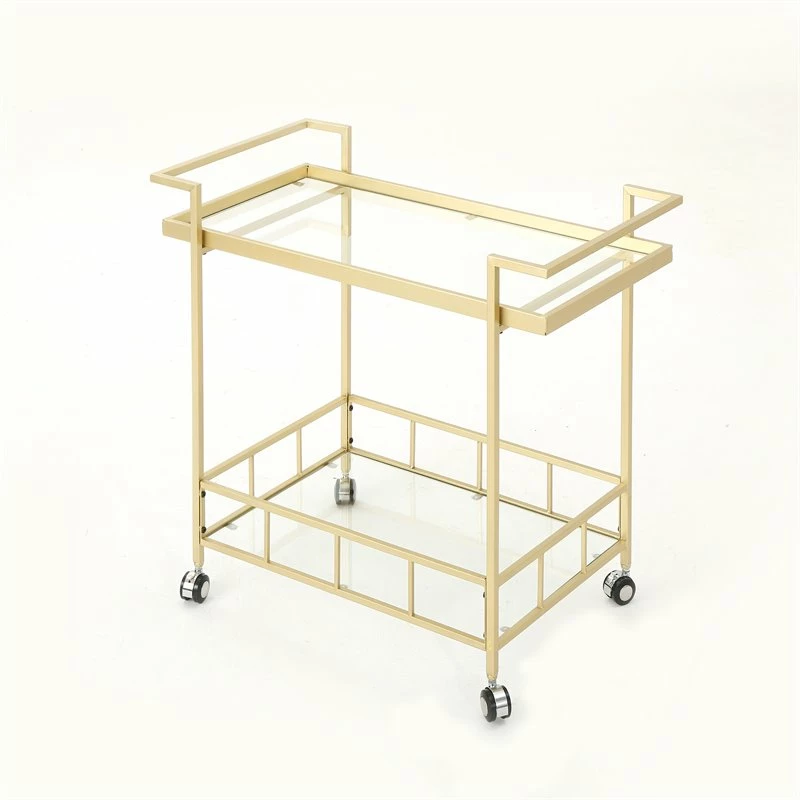 Outlet π Noble House Ambrose Indoor Iron And Glass Bar Cart In Gold Finish π₯ 5 Outlet π Noble House Ambrose Indoor Iron And Glass Bar Cart In Gold Finish π₯ - Image 5