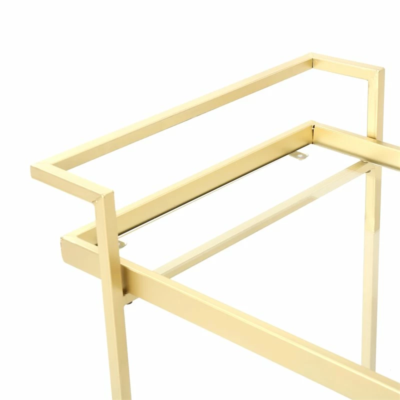 Outlet π Noble House Ambrose Indoor Iron And Glass Bar Cart In Gold Finish π₯ 8 Outlet π Noble House Ambrose Indoor Iron And Glass Bar Cart In Gold Finish π₯ - Image 8