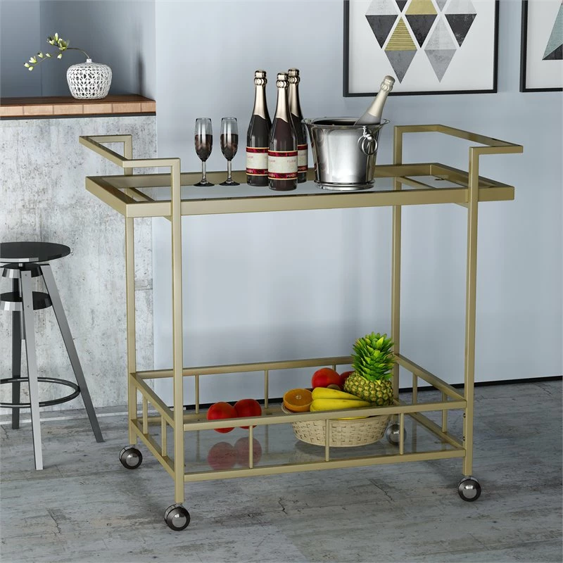 Outlet π Noble House Ambrose Indoor Iron And Glass Bar Cart In Gold Finish π₯ 10 Outlet π Noble House Ambrose Indoor Iron And Glass Bar Cart In Gold Finish π₯ - Image 10
