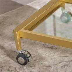 Cheapest ❤️ Noble House Sherianne Iron Bar Cart With Tempered Glass Shelves In Gold 🤩 24 Cheapest ❤️ Noble House Sherianne Iron Bar Cart With Tempered Glass Shelves In Gold 🤩 -Guest Chairs Sales 2525198 13 L