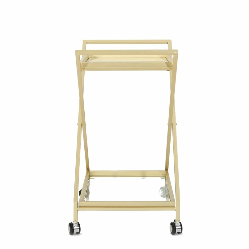 Cheapest ❤️ Noble House Sherianne Iron Bar Cart With Tempered Glass Shelves In Gold 🤩 13 Cheapest ❤️ Noble House Sherianne Iron Bar Cart With Tempered Glass Shelves In Gold 🤩 - Image 13