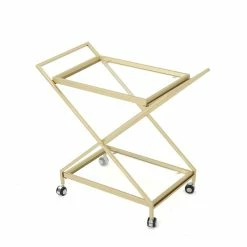 Cheapest ❤️ Noble House Sherianne Iron Bar Cart With Tempered Glass Shelves In Gold 🤩 32 Cheapest ❤️ Noble House Sherianne Iron Bar Cart With Tempered Glass Shelves In Gold 🤩 -Guest Chairs Sales 2525198 4 L