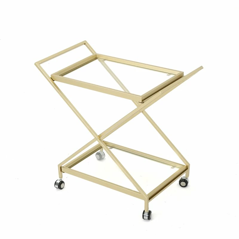Cheapest ❤️ Noble House Sherianne Iron Bar Cart With Tempered Glass Shelves In Gold 🤩 14 Cheapest ❤️ Noble House Sherianne Iron Bar Cart With Tempered Glass Shelves In Gold 🤩 - Image 14