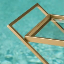 Wholesale 💯 Noble House Annika Outdoor Iron Bar Cart With Tempered Glass Shelves In Gold 🎉 -Guest Chairs Sales 2525199 9 L
