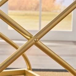 Wholesale ⌛ Noble House Perley Contemporary Indoor Iron And Glass Bar Cart In Gold ✔️ -Guest Chairs Sales 2525200 11 L