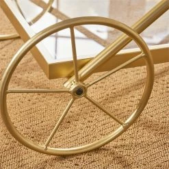 Wholesale ⌛ Noble House Perley Contemporary Indoor Iron And Glass Bar Cart In Gold ✔️ -Guest Chairs Sales 2525200 13 L