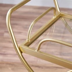 Wholesale ⌛ Noble House Perley Contemporary Indoor Iron And Glass Bar Cart In Gold ✔️ -Guest Chairs Sales 2525200 14 L