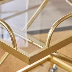 Wholesale ⌛ Noble House Perley Contemporary Indoor Iron And Glass Bar Cart In Gold ✔️ -Guest Chairs Sales 2525200 15 L
