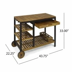 Budget π Noble House Admirals Acacia Wood And Iron Bar Cart With Drawers In Oak Finish π 13 Budget π Noble House Admirals Acacia Wood And Iron Bar Cart With Drawers In Oak Finish π -Guest Chairs Sales 2525235 6 L