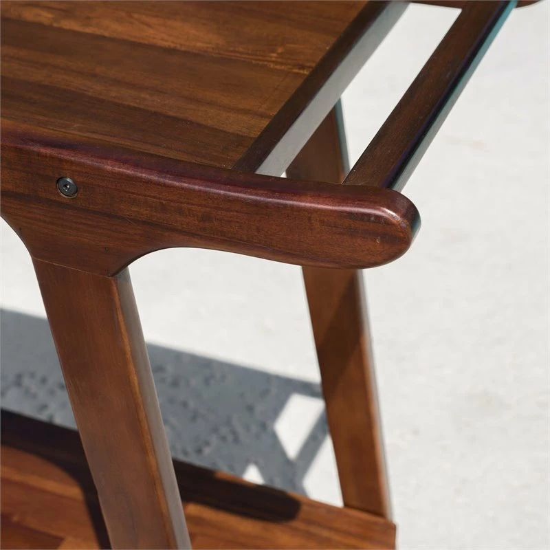 New โ Noble House Verdes Modern Acacia Wood Outdoor Bar Cart In Rich Mahogany ๐คฉ 4 New โ Noble House Verdes Modern Acacia Wood Outdoor Bar Cart In Rich Mahogany ๐คฉ - Image 4