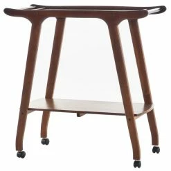 New β Noble House Verdes Modern Acacia Wood Outdoor Bar Cart In Rich Mahogany π€©