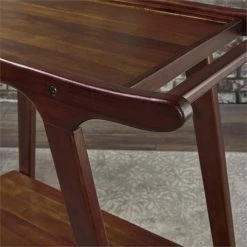 Discount 🌟 Noble House Cadman Indoor Acacia Wood Bar Cart In Rich Mahogany 🔥 -Guest Chairs Sales 2525269 11 L