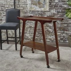 Discount 🌟 Noble House Cadman Indoor Acacia Wood Bar Cart In Rich Mahogany 🔥 -Guest Chairs Sales 2525269 17 L