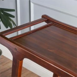 Discount 🌟 Noble House Cadman Indoor Acacia Wood Bar Cart In Rich Mahogany 🔥 -Guest Chairs Sales 2525269 9 L