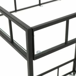 Coupon ✨ Noble House Falon Modern Indoor Iron Bar Cart With Tempered Glass Top In Black ✨ -Guest Chairs Sales 2525287 6 L