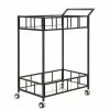 Coupon ✨ Noble House Falon Modern Indoor Iron Bar Cart With Tempered Glass Top In Black ✨