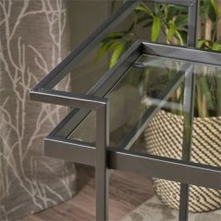 Top 10 🤩 Noble House Ambrose Indoor Iron Bar Cart With Tempered Glass Shelves In Black ⭐ -Guest Chairs Sales 2525290 10 L