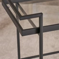 Top 10 🤩 Noble House Ambrose Indoor Iron Bar Cart With Tempered Glass Shelves In Black ⭐ -Guest Chairs Sales 2525290 12 L