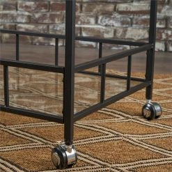 Top 10 🤩 Noble House Ambrose Indoor Iron Bar Cart With Tempered Glass Shelves In Black ⭐ -Guest Chairs Sales 2525290 13 L