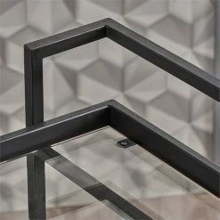 Top 10 🤩 Noble House Ambrose Indoor Iron Bar Cart With Tempered Glass Shelves In Black ⭐ -Guest Chairs Sales 2525290 9 L