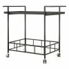 Top 10 🤩 Noble House Ambrose Indoor Iron Bar Cart With Tempered Glass Shelves In Black ⭐