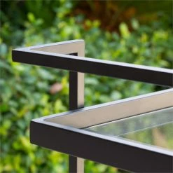 Buy π Noble House Selby Outdoor Iron Bar Cart With Tempered Glass Shelves In Black π 21 Buy π Noble House Selby Outdoor Iron Bar Cart With Tempered Glass Shelves In Black π -Guest Chairs Sales 2525292 11 L