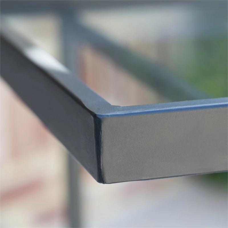 Buy π Noble House Selby Outdoor Iron Bar Cart With Tempered Glass Shelves In Black π 5 Buy π Noble House Selby Outdoor Iron Bar Cart With Tempered Glass Shelves In Black π - Image 5