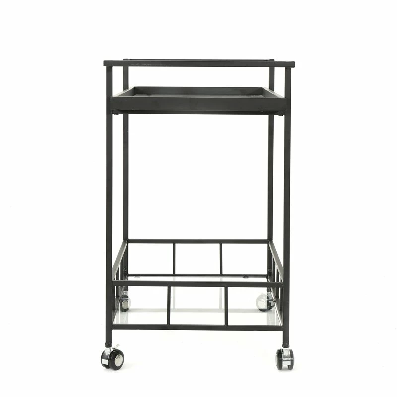Buy π Noble House Selby Outdoor Iron Bar Cart With Tempered Glass Shelves In Black π 12 Buy π Noble House Selby Outdoor Iron Bar Cart With Tempered Glass Shelves In Black π - Image 12